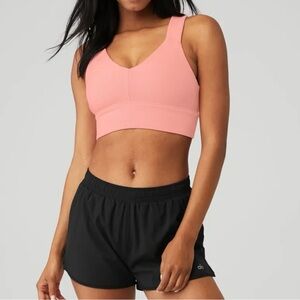 ALO YOGA Women’s Emulate Bra Strawberry Lemonade Size S